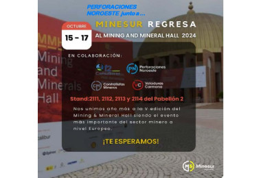 Solo 2 días para la inauguración del evento con más impulso internacional del sector minero. MMH, Mining & Minerals Hall se celebrará del 15-17 de octubre . No pierdas esta gran cita, te esperamos con las últimas novedades en nuestro stand con una inmersión virtual.